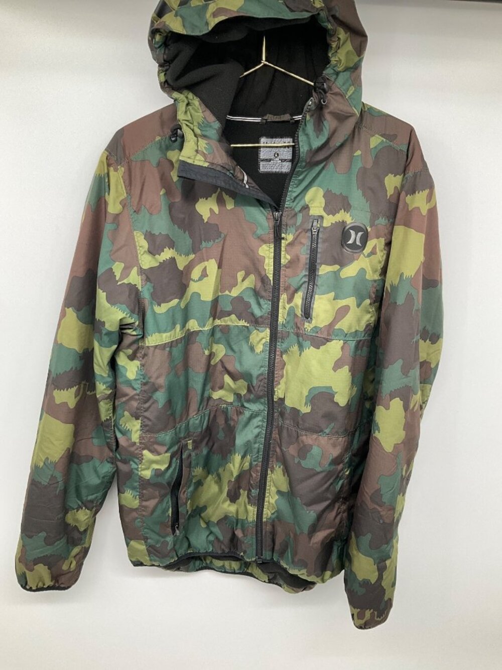 Hurley Men’s Large Camouflage Hooded Zipper Jacket Lightweight Durable - Picture 2 of 8